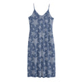 Star Denim Jeans Pattern Print Jersey Midi Cami Dress