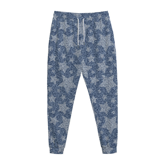 Star Denim Jeans Pattern Print Jogger Pants