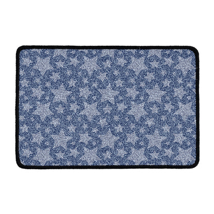 Star Denim Jeans Pattern Print Kitchen Mat