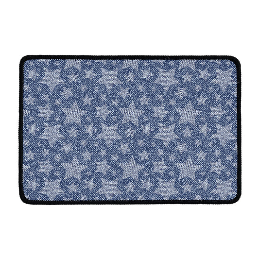 Star Denim Jeans Pattern Print Kitchen Mat