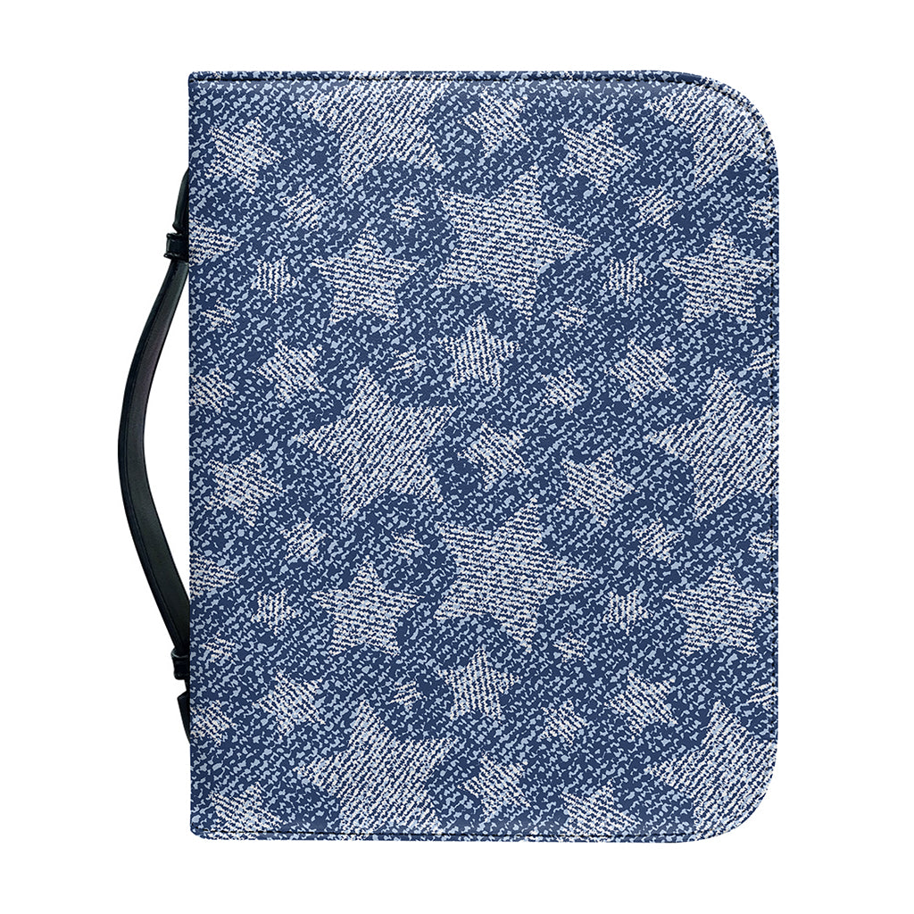 Star Denim Jeans Pattern Print Leather Bible Cover
