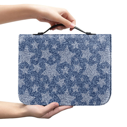 Star Denim Jeans Pattern Print Leather Bible Cover