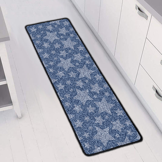 Star Denim Jeans Pattern Print Long Kitchen Mat