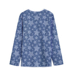 Star Denim Jeans Pattern Print Long Sleeve Short Coat