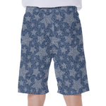 Star Denim Jeans Pattern Print Men's Beach Shorts