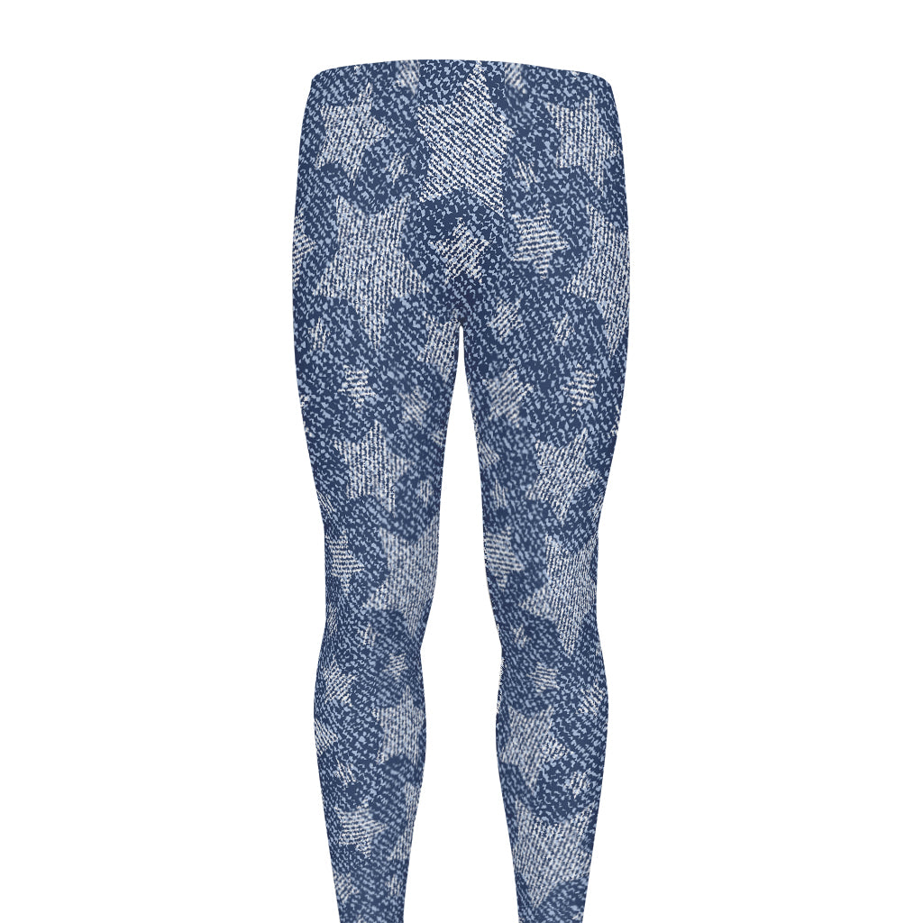 Star Denim Jeans Pattern Print Men's leggings