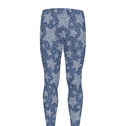 Star Denim Jeans Pattern Print Men's leggings