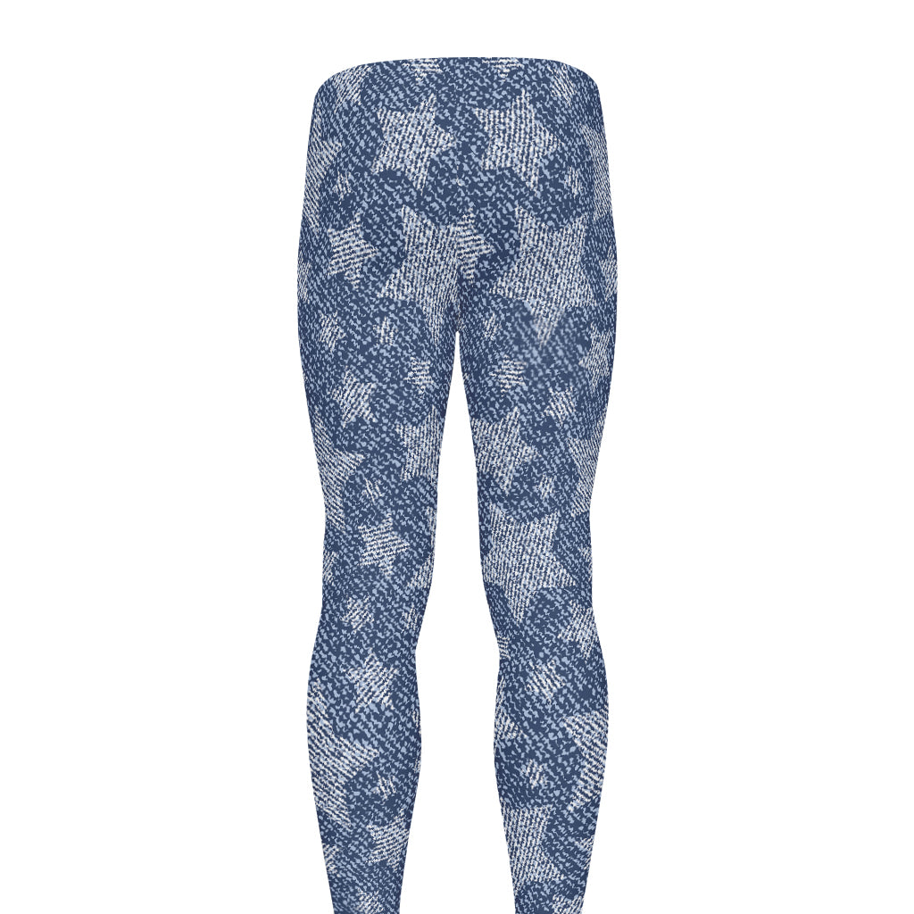 Star Denim Jeans Pattern Print Men's leggings