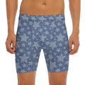 Star Denim Jeans Pattern Print Men's Long Boxer Briefs