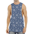 Star Denim Jeans Pattern Print Men's Muscle Tank Top