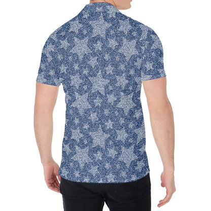 Star Denim Jeans Pattern Print Men's Shirt