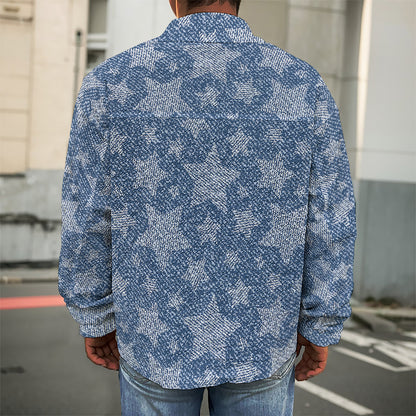 Star Denim Jeans Pattern Print Men's Shirt Jacket