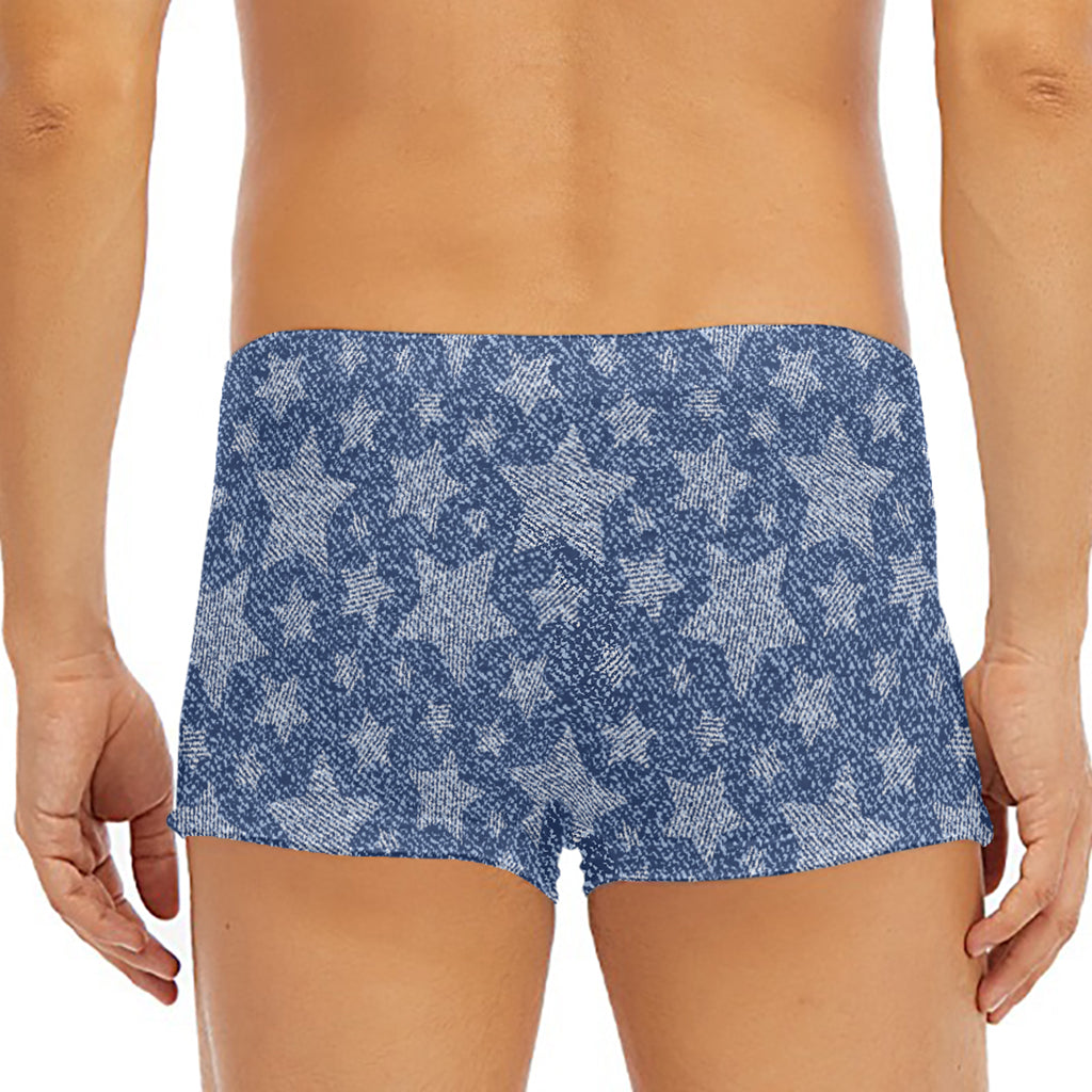 Star Denim Jeans Pattern Print Men's Short Boxer Briefs