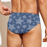 Star Denim Jeans Pattern Print Men's Swim Briefs