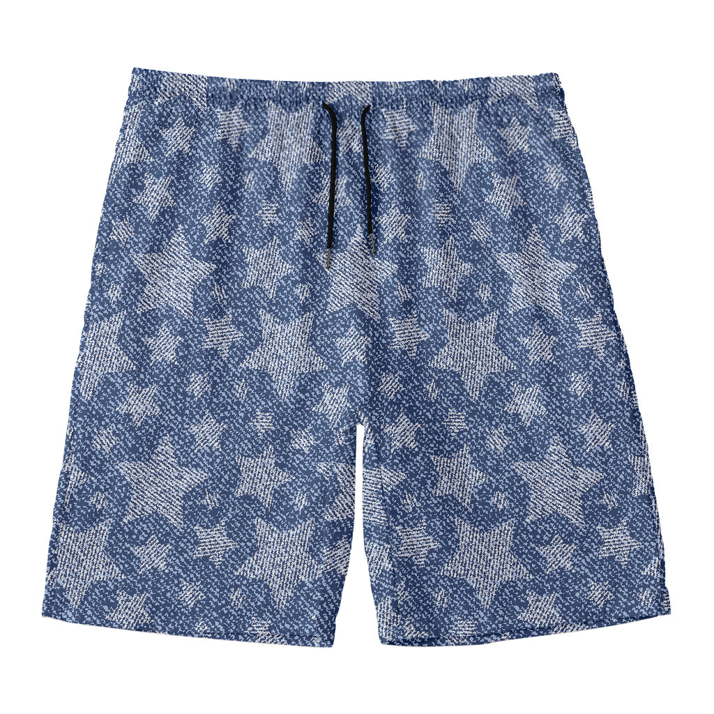 Star Denim Jeans Pattern Print Men's Swim Trunks