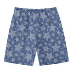Star Denim Jeans Pattern Print Men's Swim Trunks