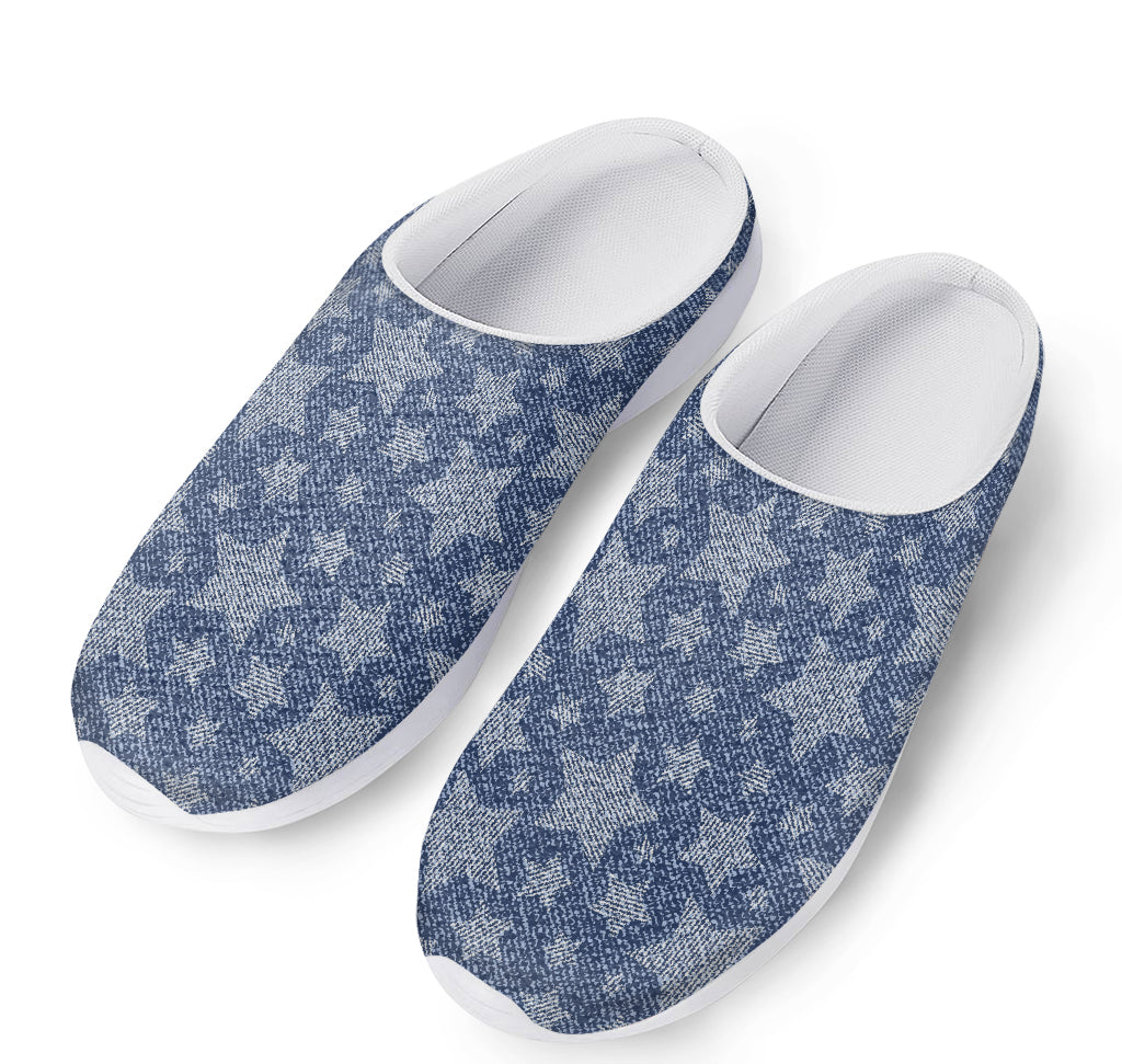 Star Denim Jeans Pattern Print Mesh Casual Shoes