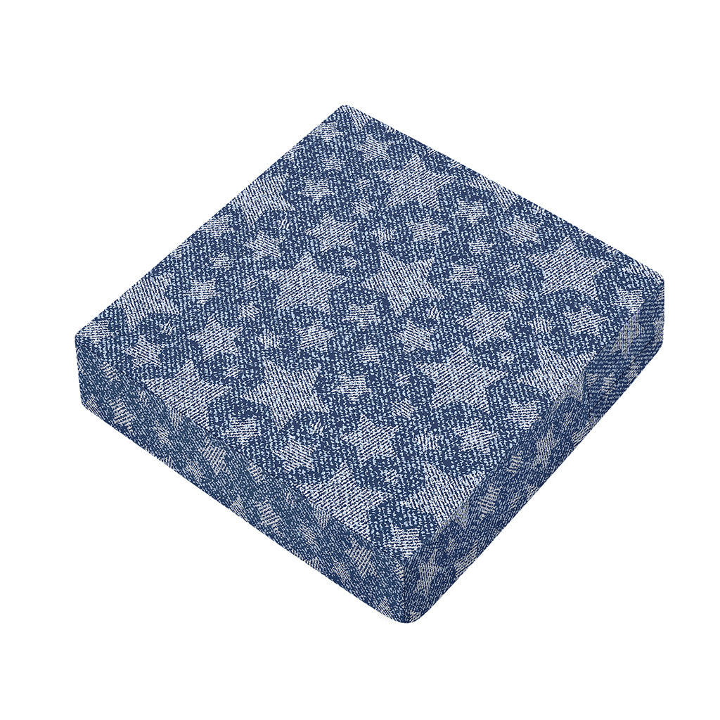 Star Denim Jeans Pattern Print Outdoor Seat Cushion Cover