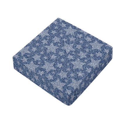Star Denim Jeans Pattern Print Outdoor Seat Cushion Cover