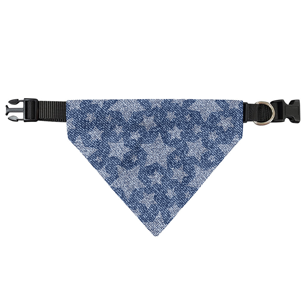 Star Denim Jeans Pattern Print Over The Collar Dog Bandana