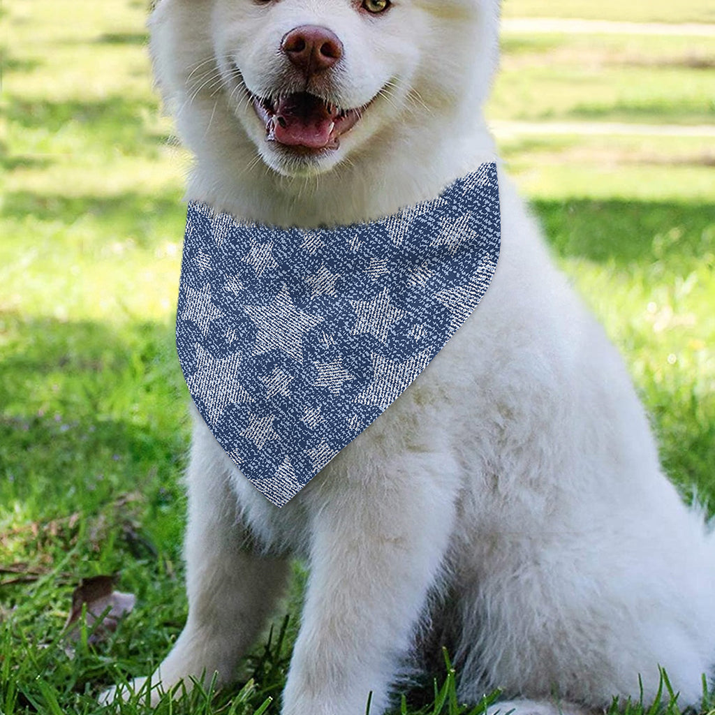 Star Denim Jeans Pattern Print Over The Collar Dog Bandana