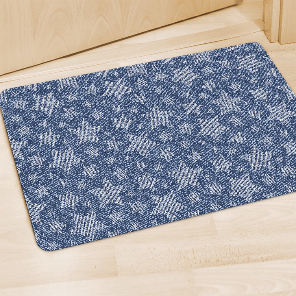 Star Denim Jeans Pattern Print Polyester Doormat