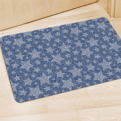 Star Denim Jeans Pattern Print Polyester Doormat
