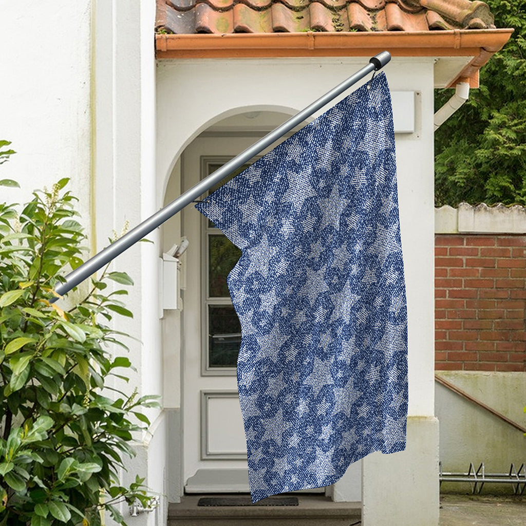 Star Denim Jeans Pattern Print Polyester Flag