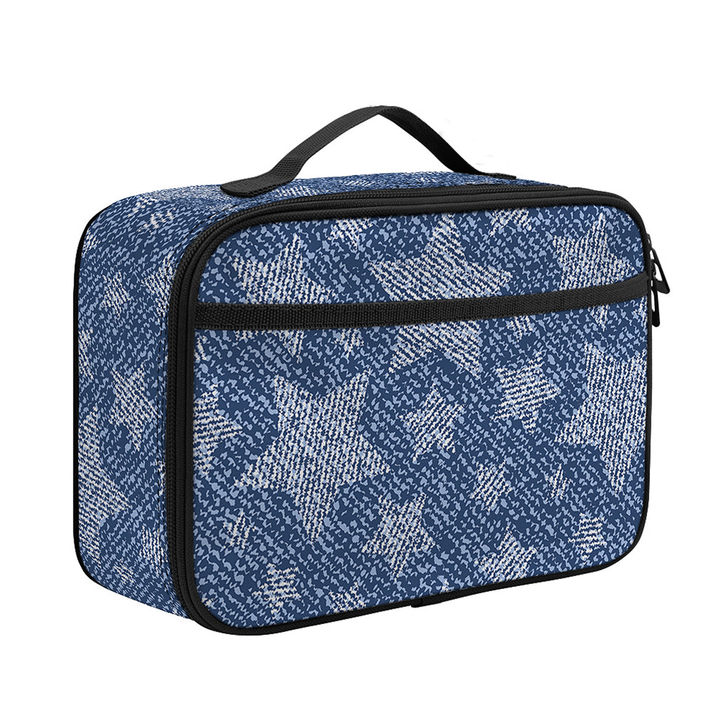 Star Denim Jeans Pattern Print Portable Lunch Bag