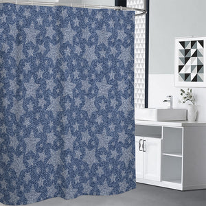 Star Denim Jeans Pattern Print Premium Shower Curtain