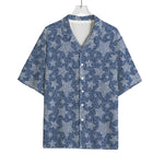Star Denim Jeans Pattern Print Rayon Hawaiian Shirt