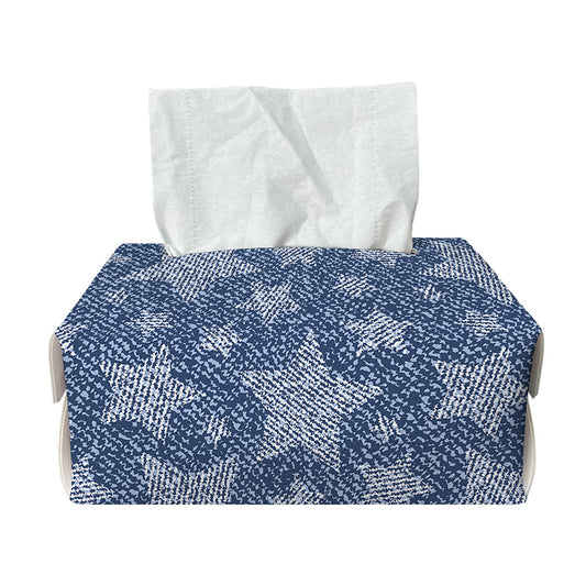Star Denim Jeans Pattern Print Rectangle Tissue Box Cover