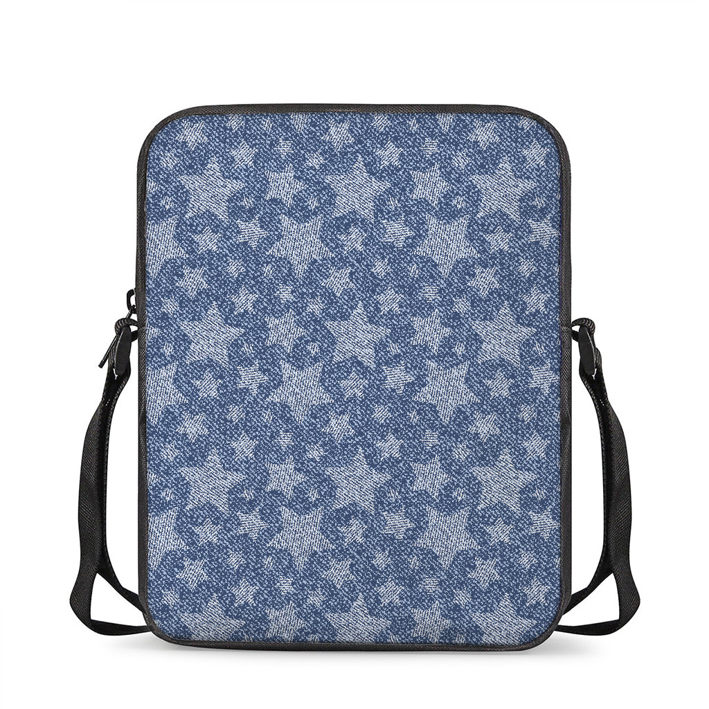 Star Denim Jeans Pattern Print Rectangular Crossbody Bag