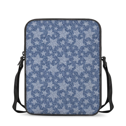 Star Denim Jeans Pattern Print Rectangular Crossbody Bag