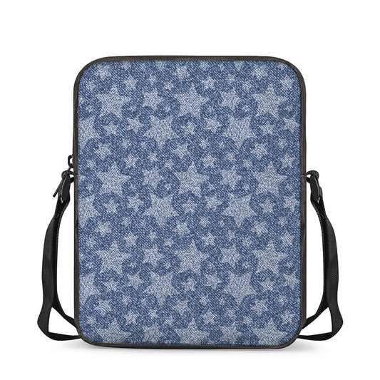 Star Denim Jeans Pattern Print Rectangular Crossbody Bag