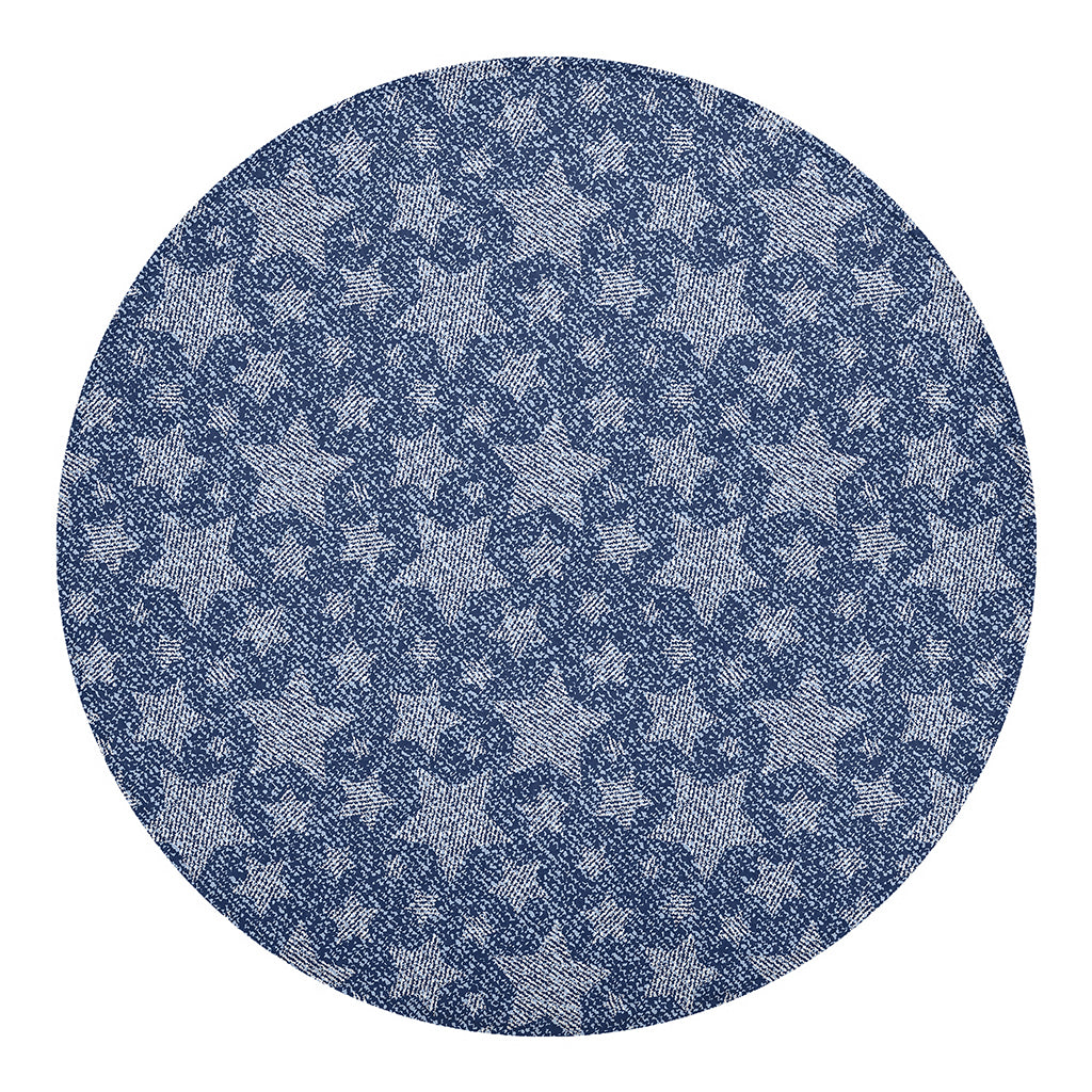 Star Denim Jeans Pattern Print Round Blanket