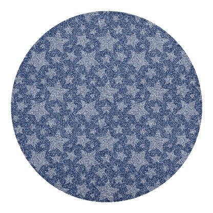 Star Denim Jeans Pattern Print Round Blanket