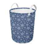 Star Denim Jeans Pattern Print Round Laundry Basket