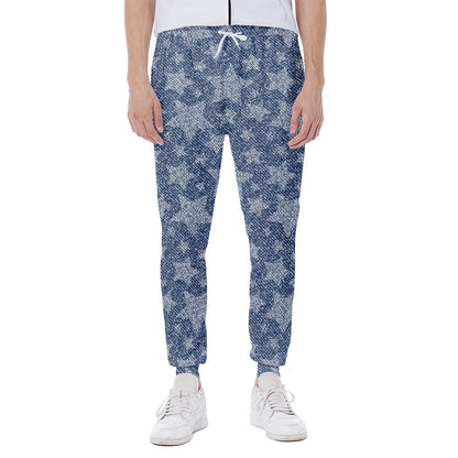 Star Denim Jeans Pattern Print Scuba Joggers