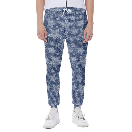 Star Denim Jeans Pattern Print Scuba Joggers
