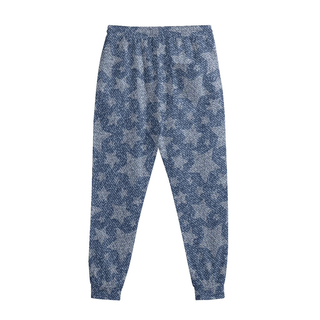 Star Denim Jeans Pattern Print Sweatpants