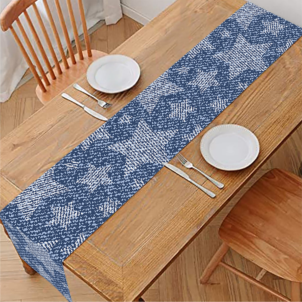Star Denim Jeans Pattern Print Table Runner