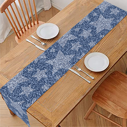 Star Denim Jeans Pattern Print Table Runner