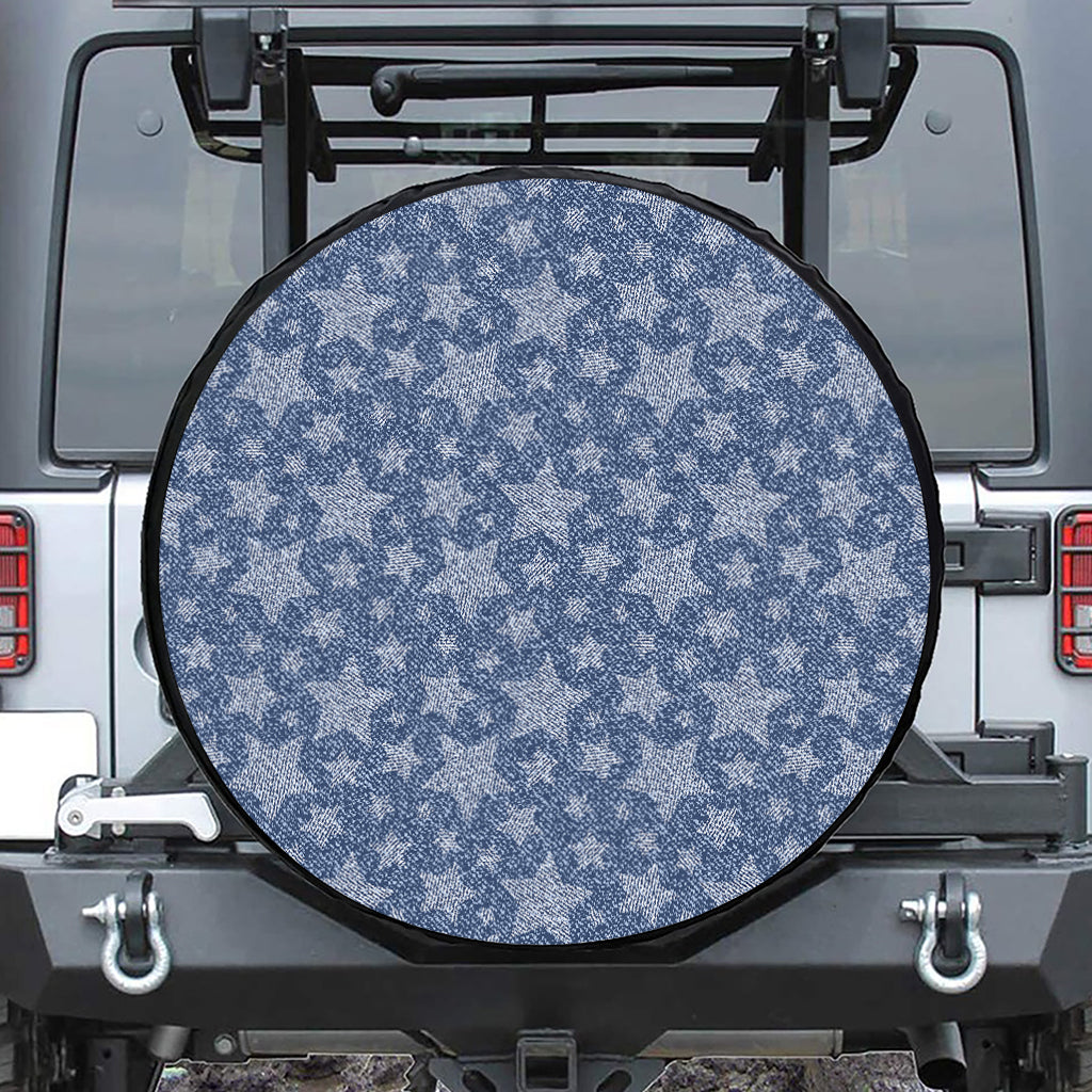 Star Denim Jeans Pattern Print Tire Cover