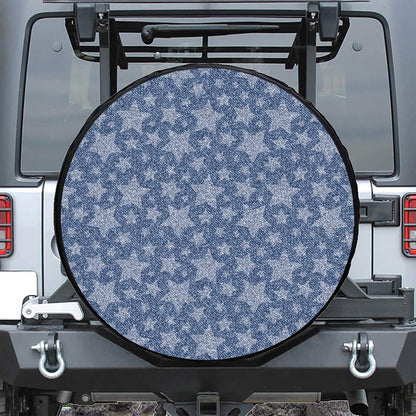Star Denim Jeans Pattern Print Tire Cover