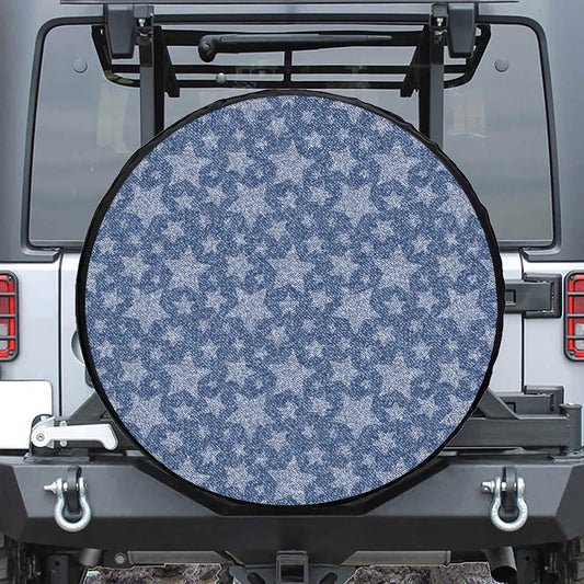 Star Denim Jeans Pattern Print Tire Cover