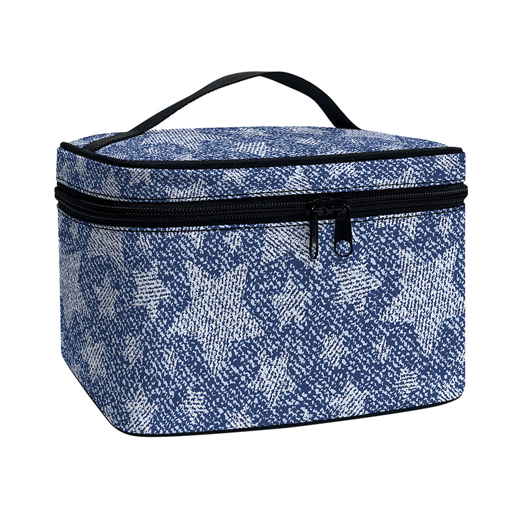 Star Denim Jeans Pattern Print Travel Makeup Bag