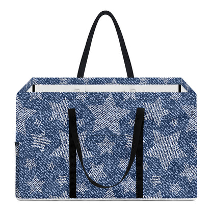 Star Denim Jeans Pattern Print Utility Tote Bag