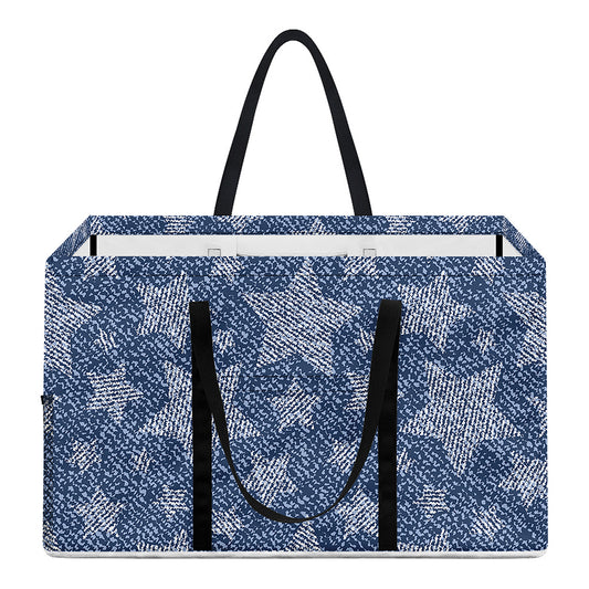 Star Denim Jeans Pattern Print Utility Tote Bag