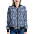 Star Denim Jeans Pattern Print Women's Bomber Jacket